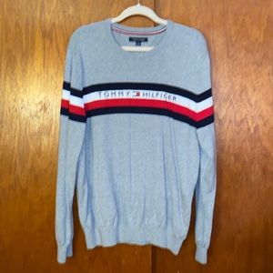 NWOT-Tommy Hilfiger Logo Cotton Crewneck Ribbed Knit Long Sleeve Sweater Size XL